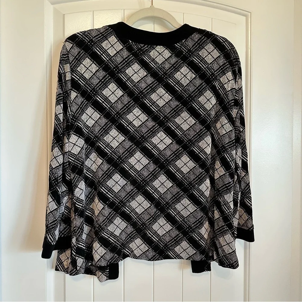 Joseph Ribkoff Couture soft jacket / light cardigan in grey and black pattern - Picture 5 of 9